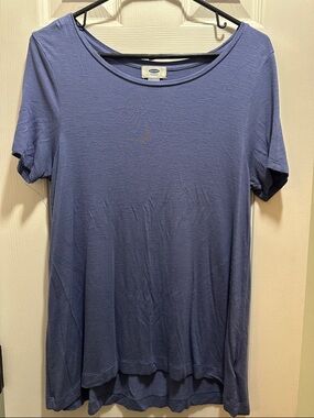 Old Navy Soft Short Sleeve Tunic Top in Dusty Blue